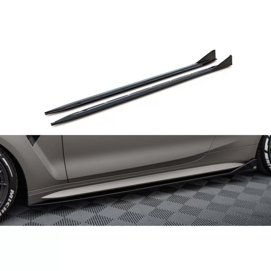 Additivi Versione 3 per Minigonne Tipo CSL BMW M4 G82 dal 2021 Nero Lucido