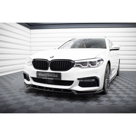 Spoiler Anteriore Versione 4 per BMW Serie 5 G30 2017-2020 Nero Lucido