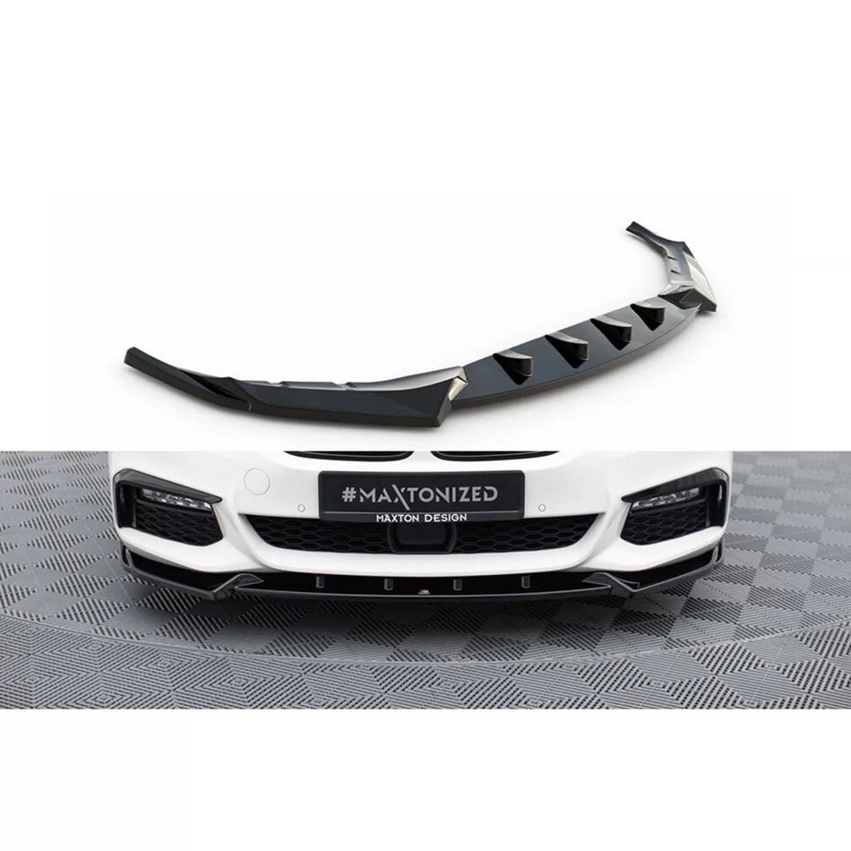 Spoiler Anteriore Versione 4 per BMW Serie 5 G30 2017-2020 Nero Lucido
