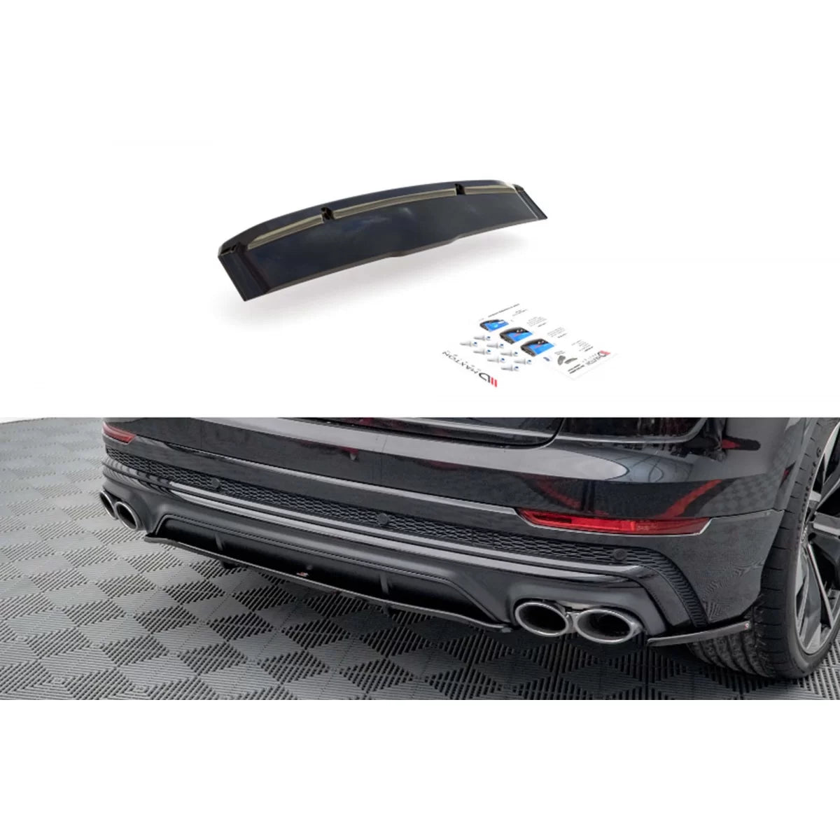 Add-on Para Diffusore Posteriore Nero per Audi SQ8 dal 2019