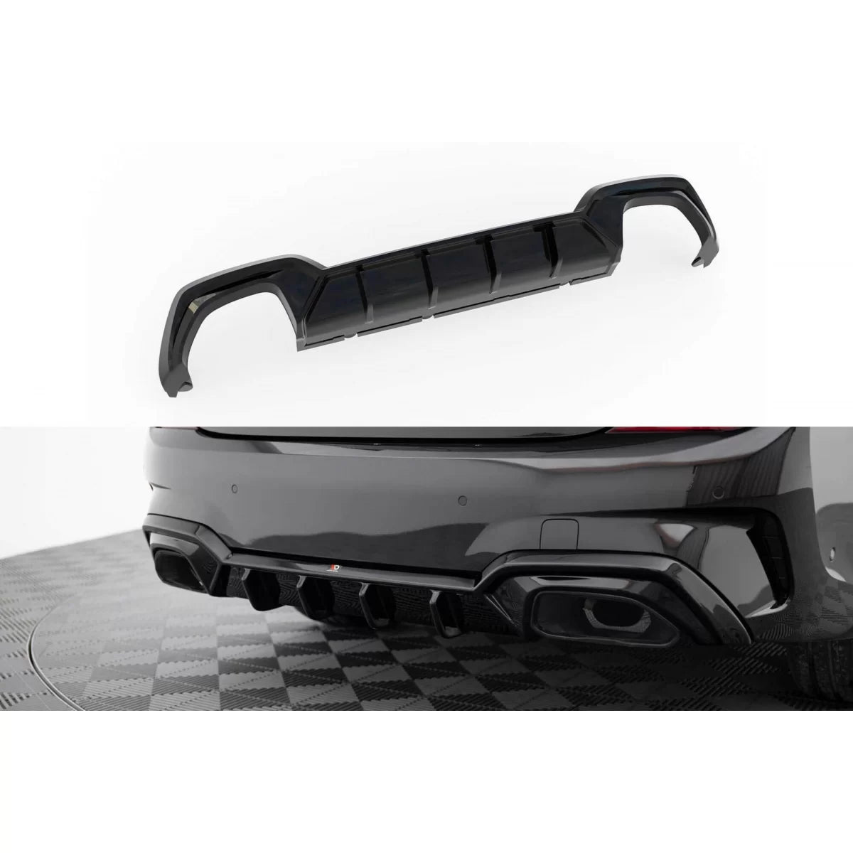 Diffusore Posteriore Nero Lucido per BMW Serie 3 G20 2018-2022