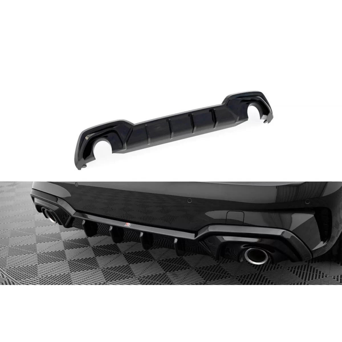 Diffusore Posteriore Nero per BMW Serie 3 G20 Berlina 2018-2022 M Sport Gancio