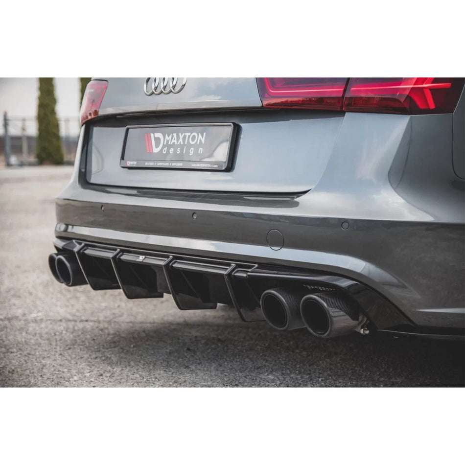 Diffusore Posteriore Nero Lucido per Audi A6 C7 Berlina Avant 2014-2017 S-line