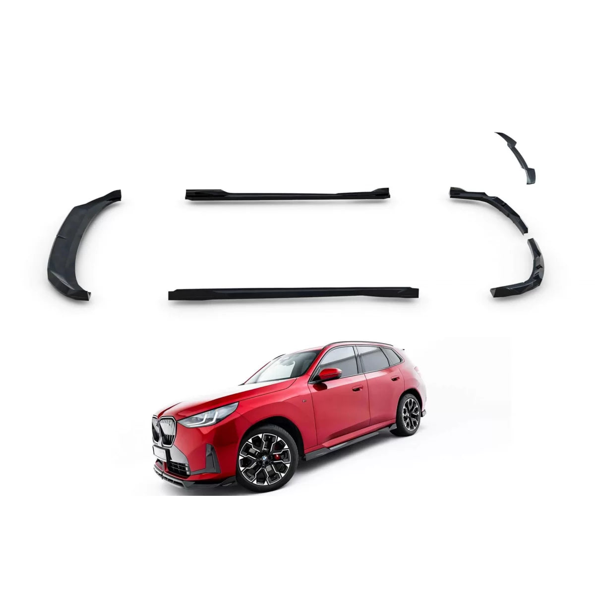 Minigonne Paraurti Anteriore Posteriore e Tetto Nero per BMW X3 G45 M Pack 2024