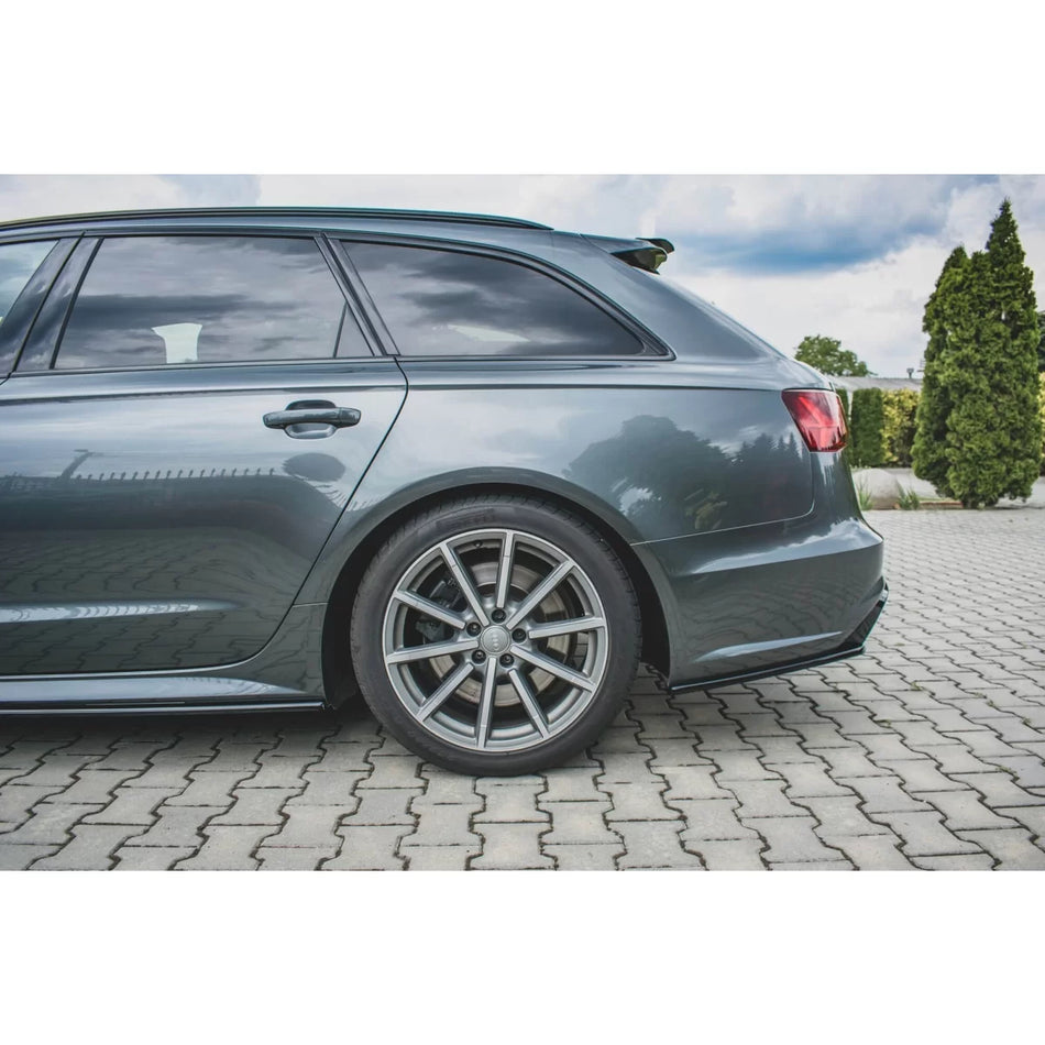 Add-on Laterali Posteriori Paraurti S6 S-line Audi A6 C7 2014-2017 Nero Lucido