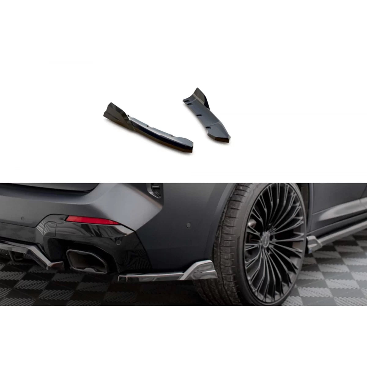 Estensioni Laterali Posteriori Paraurti Nero Lucido per BMW X3 G01 M Package