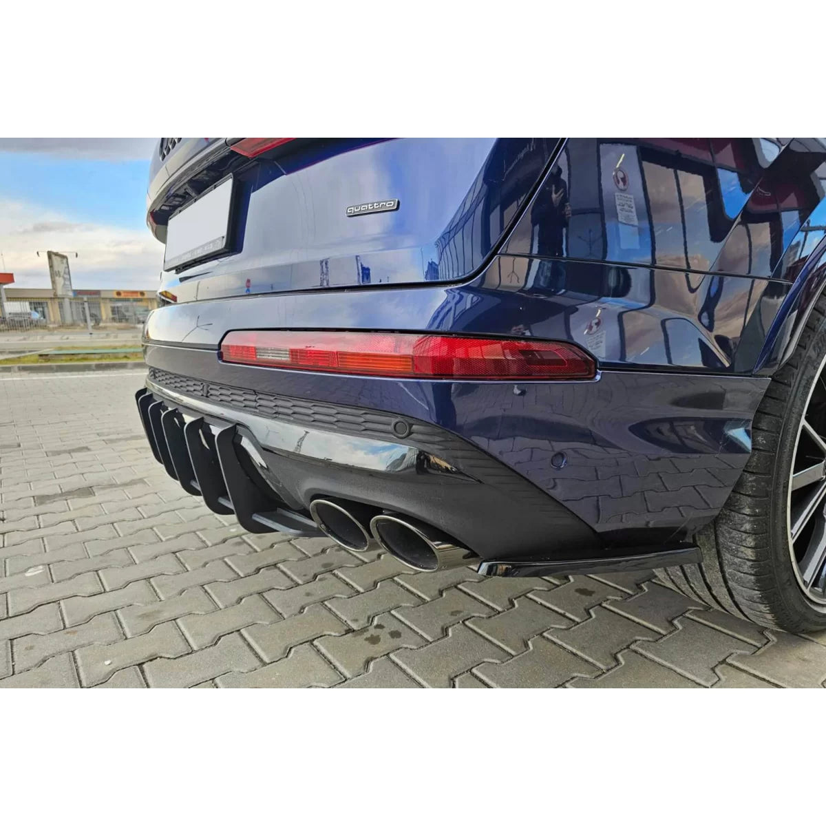 Estensioni Laterali Posteriori Paraurti S-line Nero Audi Q7 2019-2023