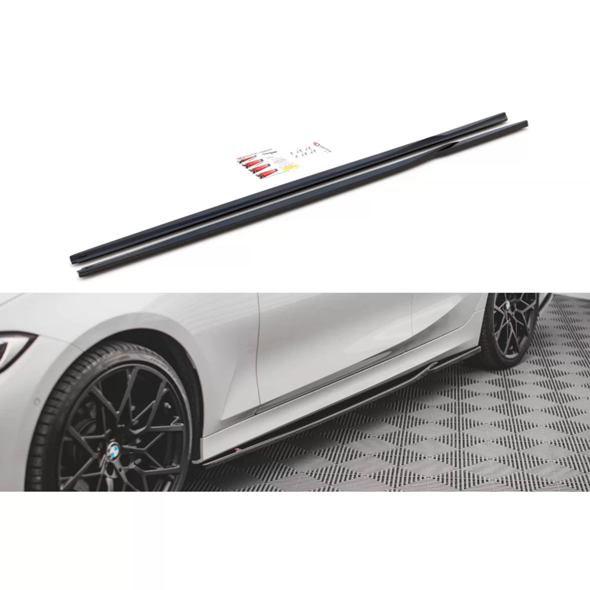 Minigonne Laterali Posteriori Nero Lucido per BMW Serie 3 G20 2018-2022