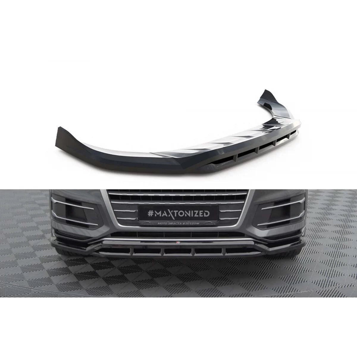 Spoiler Anteriore Verniciato Nero per Audi Q7 2015-2019