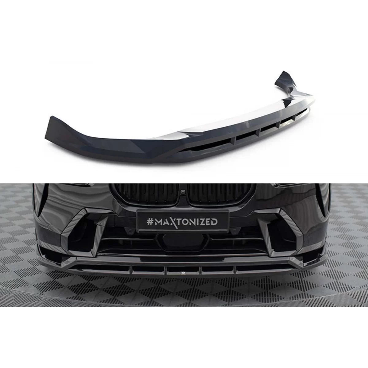 Spoiler Anteriore Paraurti Nero Lucido per BMW X7 G07 M Package dal 2022