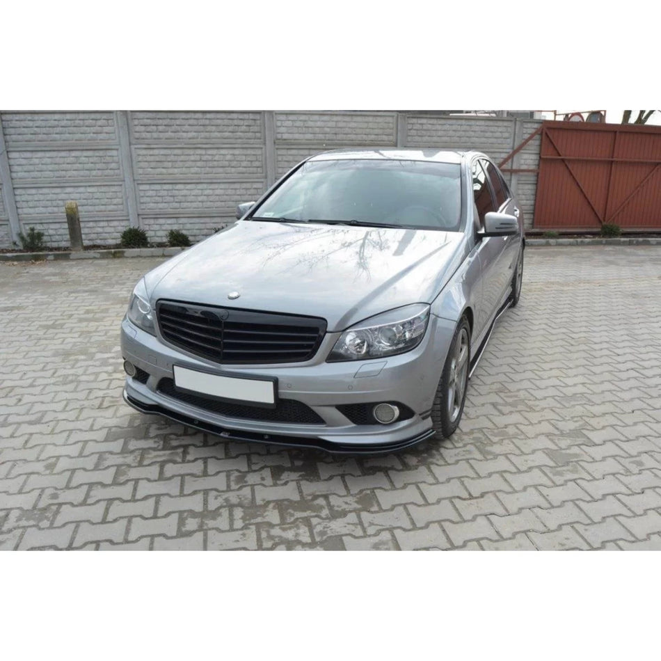 Spoiler Anteriore per Mercedes Classe C W204 2007-2010 Paraurti a Design Nero