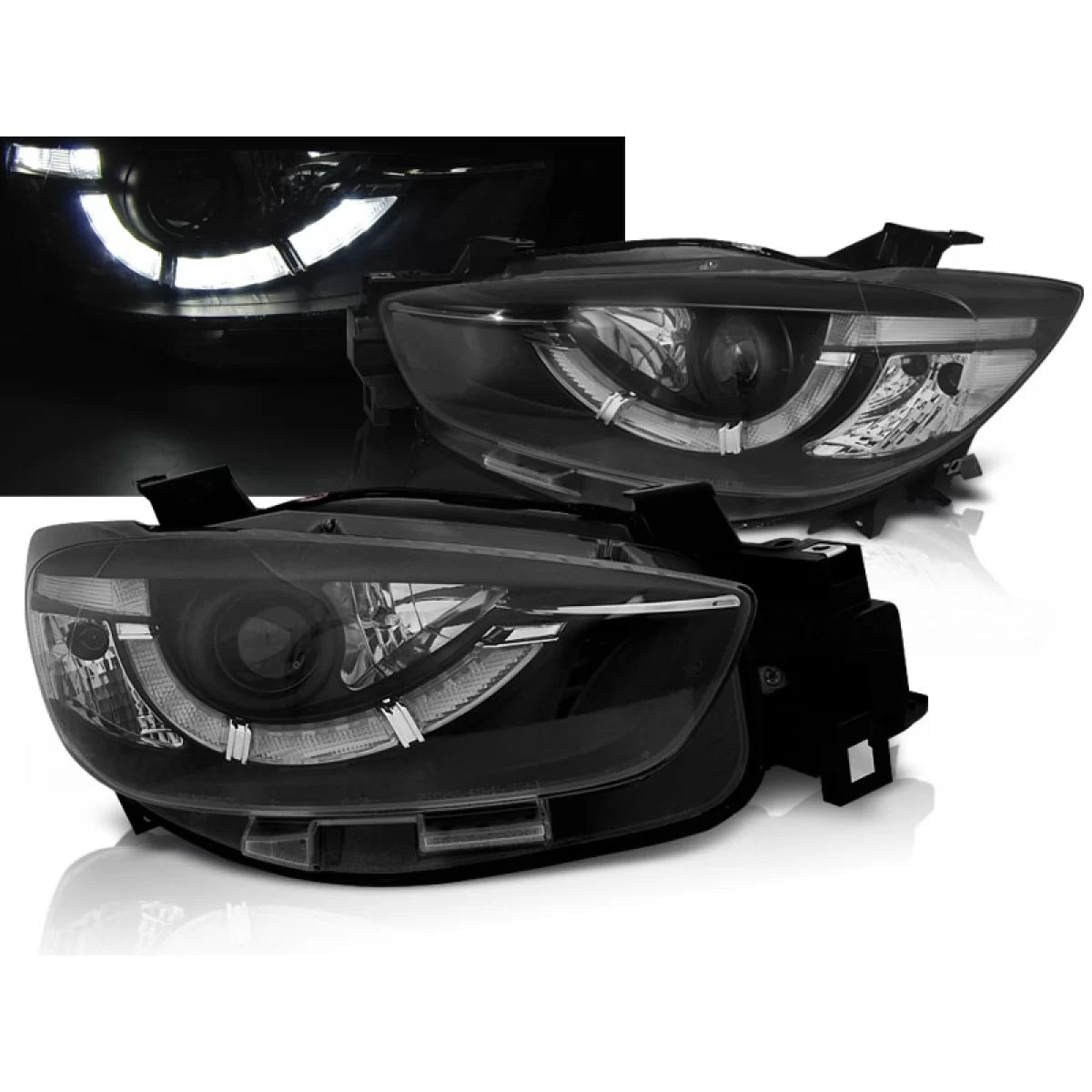 Luci Diurne Xenon Nere Anteriori per Mazda CX5 2011-2015