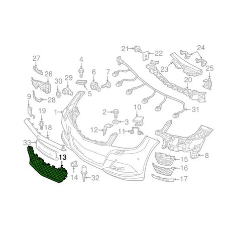 Griglia Centrale Anteriore Paraurti a Design C63 per Mercedes Classe C W204