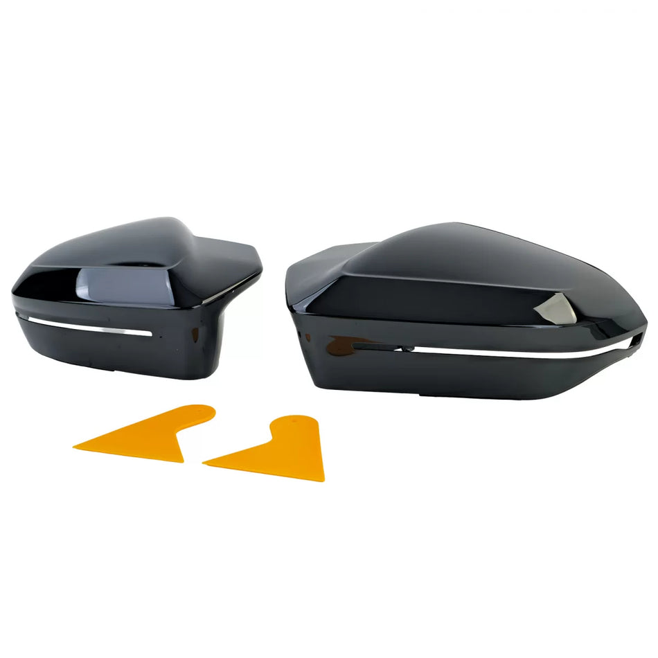 Calotte Specchietti Nere Lucide Posteriori per BMW Serie 5 G60 G61 dal 2023
