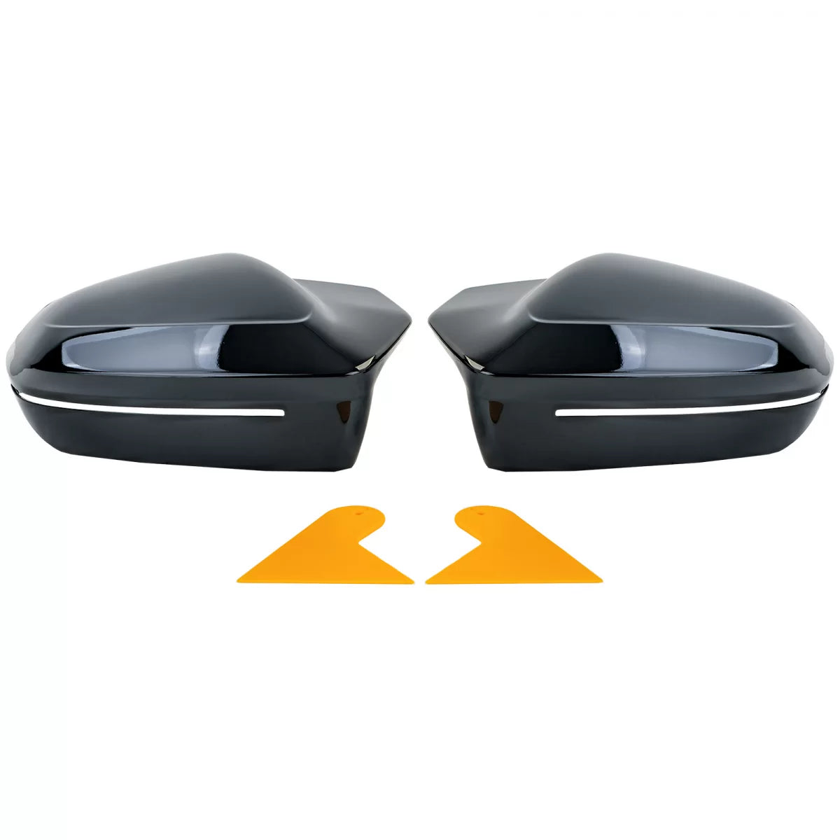 Calotte Specchietti Nere Lucide Posteriori per BMW Serie 5 G60 G61 dal 2023