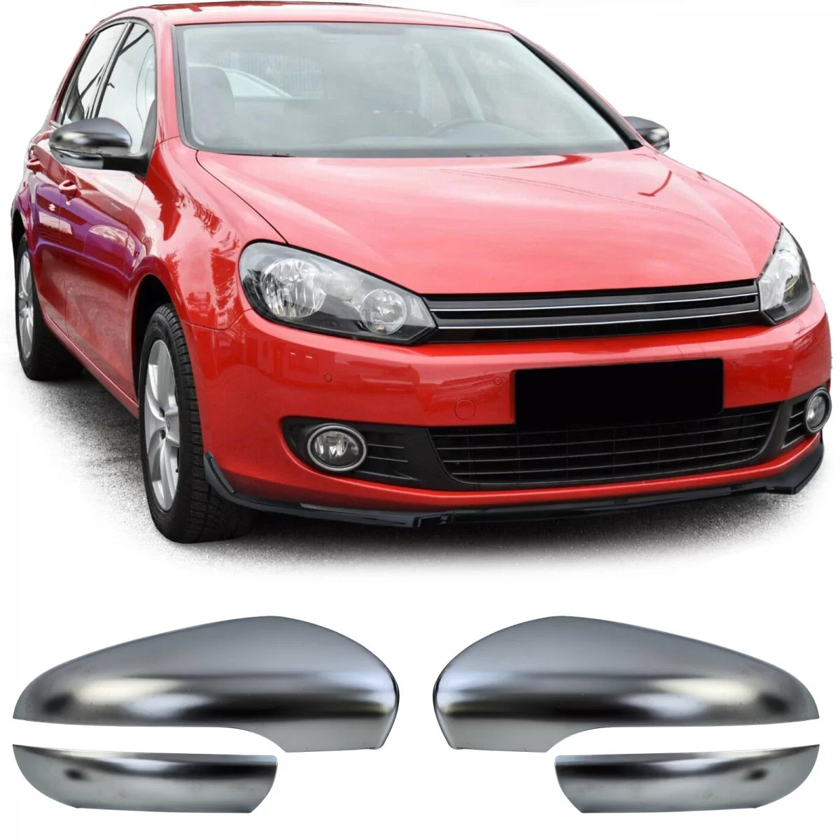 Calotte Specchietti Alluminio Opaco 4 Pezzi per Volkswagen Golf 6 2008-2012