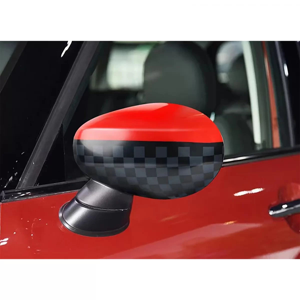 Calotte Specchietti Rosso Nero per Mini F54 F55 F56 F57 2013-2018