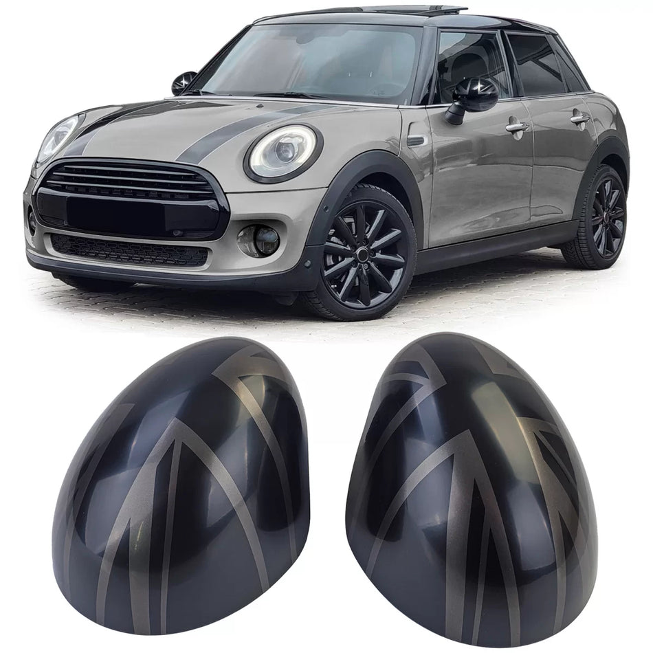 Calotte Specchietti Nero Union Jack per Mini F54 F55 F56 F57 13-18