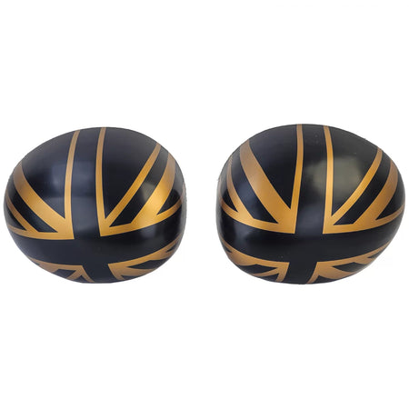 Calotte Specchietti Union Jack Nero Oro per Mini F54 F55 F56 F57 13-18