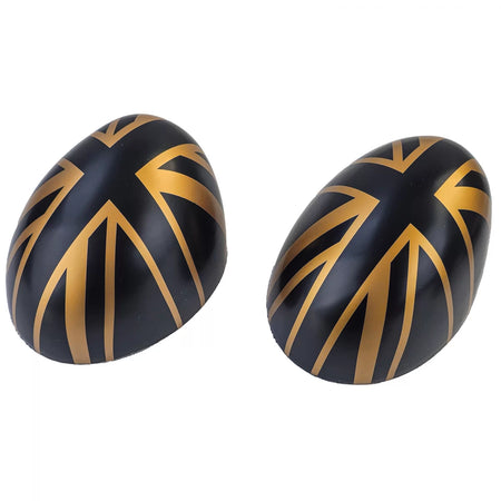 Calotte Specchietti Union Jack Nero Oro per Mini F54 F55 F56 F57 13-18