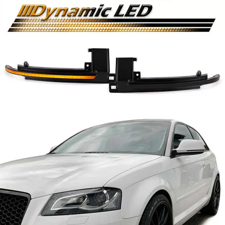 LED Specchietto Laterale Nero Fumé 2 Pz per Audi A3 8P 08-10 A4 A5 B8 07-09 A6