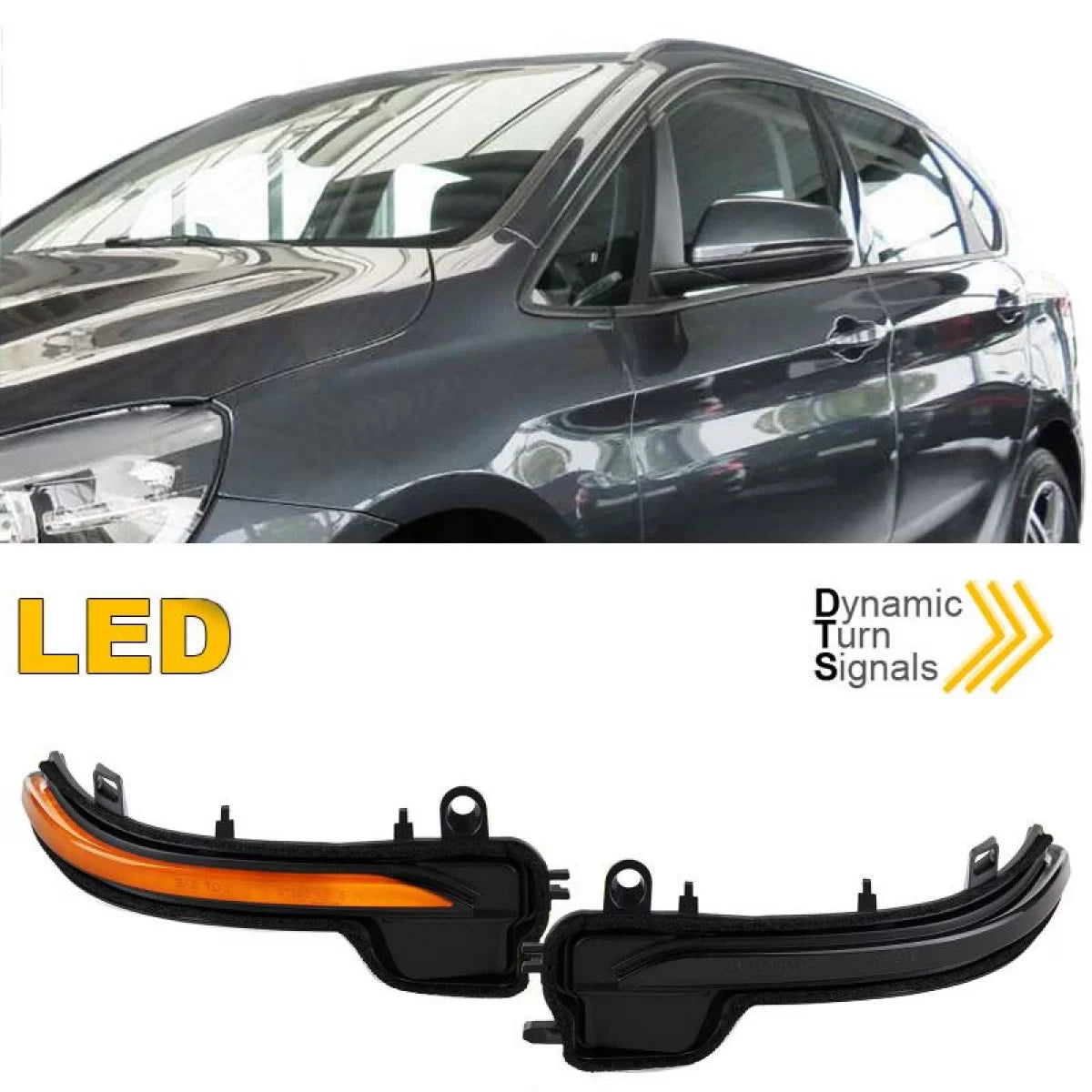 LED Specchietto Laterale Dinamiche Fumé Posteriore Dx e Sx BMW X1 F48 15+ F45