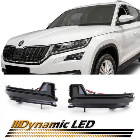LED Specchietto Dinamico Fume Posteriore Destro e Sinistro per Skoda Kodiaq 16+