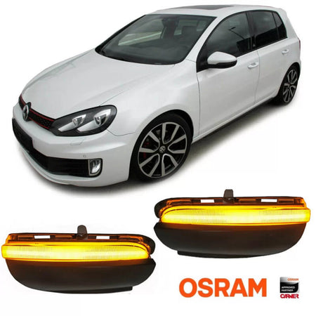 LED Specchietto Laterale Nero Anteriore Destro Sinistro per VW Golf 6 Vi 08-12