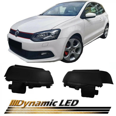 LED Specchietto Nero Fumo Anteriore Dx Sx 2 Pezzi per VW Polo 6R 6C 09-17