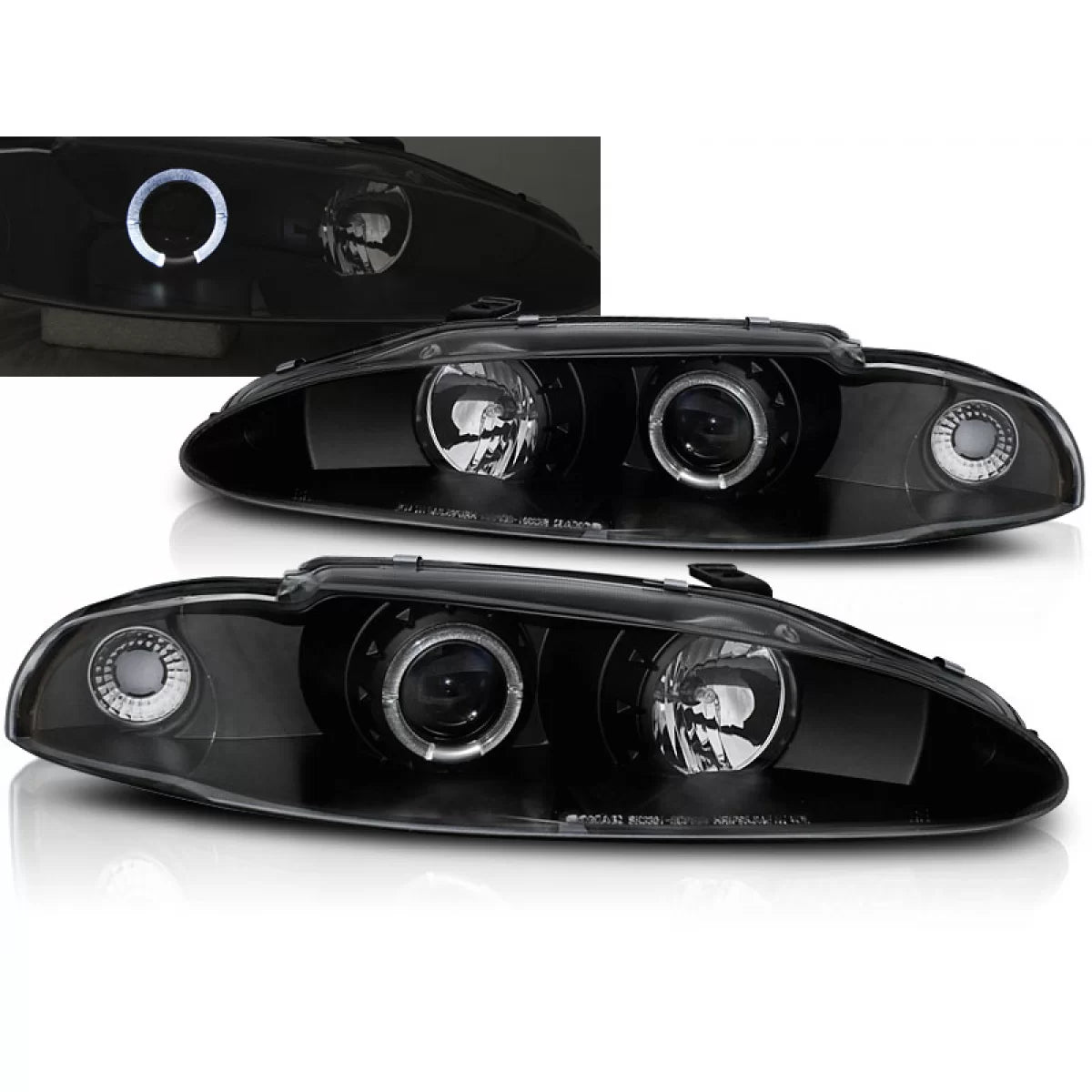 Fanali Angel Eyes Neri per Mitsubishi Eclipse 06.95-96