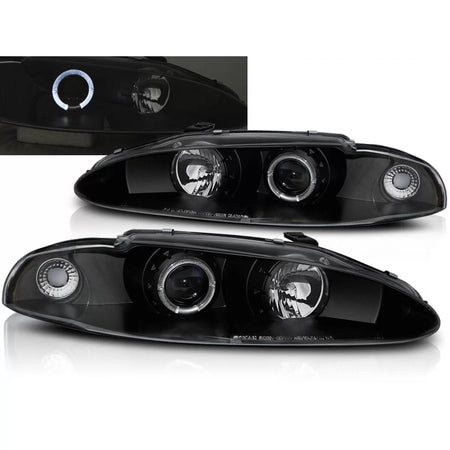 Fanali Angel Eyes Neri per Mitsubishi Eclipse 06.95-96