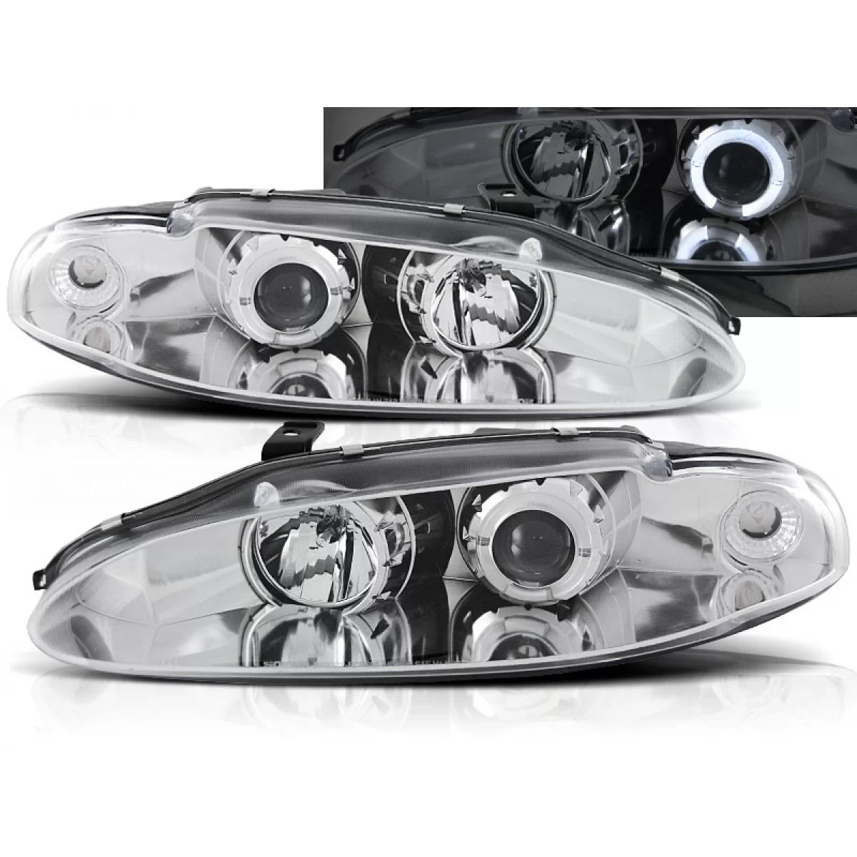 Fanali Angel Eyes Cromati per Mitsubishi Eclipse 06.95-96