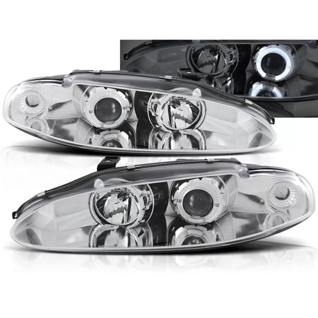 Fanali Angel Eyes Cromati per Mitsubishi Eclipse 06.95-96