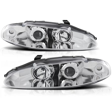 Fanali Angel Eyes Cromati per Mitsubishi Eclipse 06.95-96