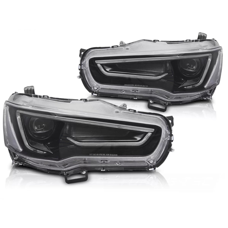 Fanale Tubolare Nero Anteriore Mitsubishi Lancer 8 08-16