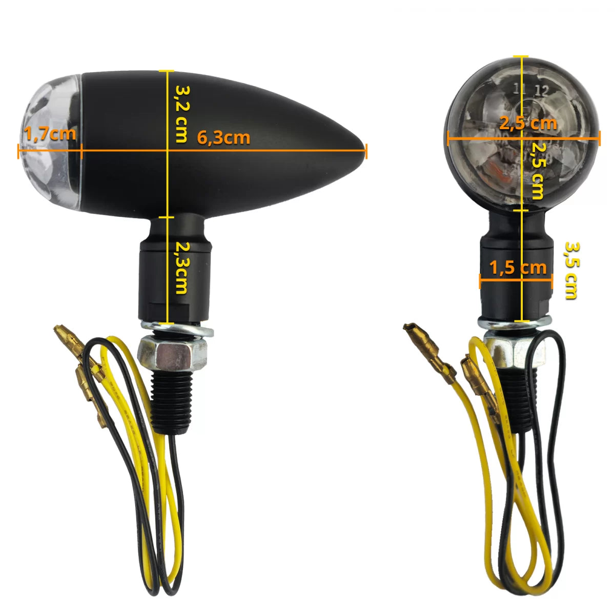 Freccia LED Micro Mini Nera con Omologazione E-mark per Moto