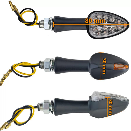 Indicatore LED Mini Anteriore Nero con E-mark per Mini Elegant