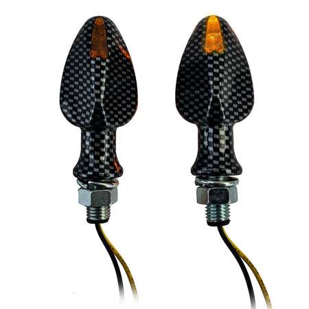 Indicatori LED Mini Carbonio Eleganti Posteriori per Moto con Omologazione