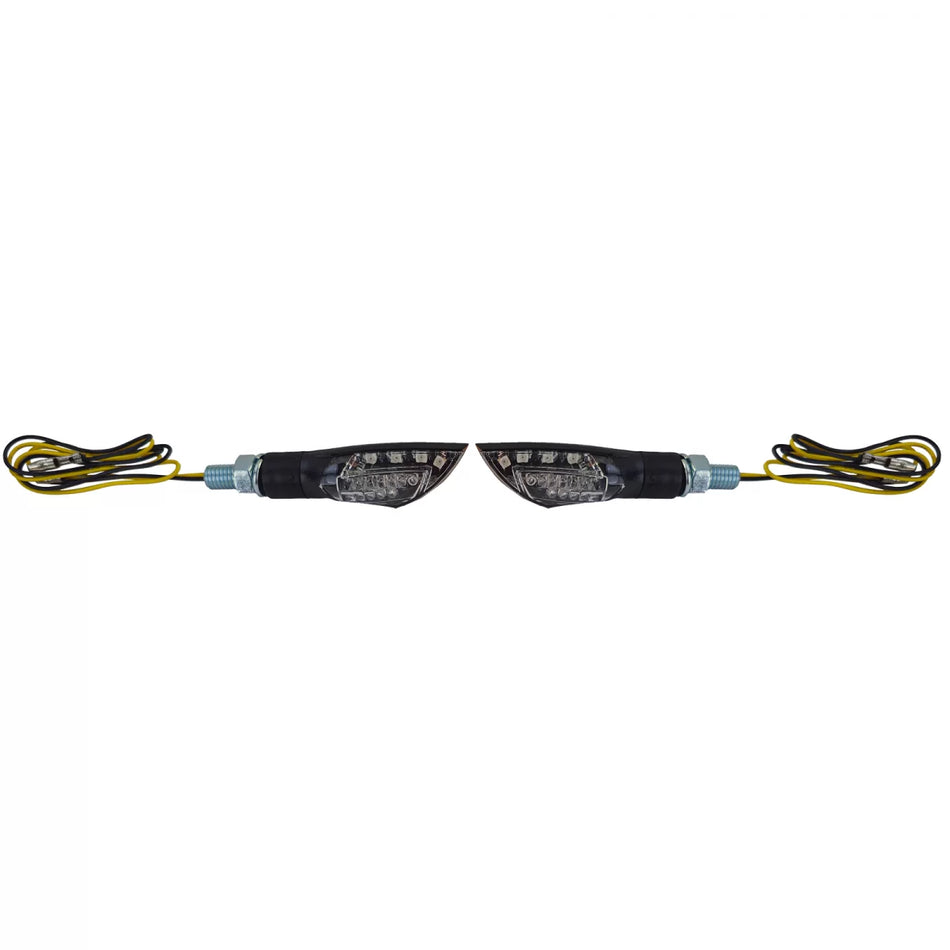 Indicatori LED Mini Universali Neri per Moto con Omologazione E-mark