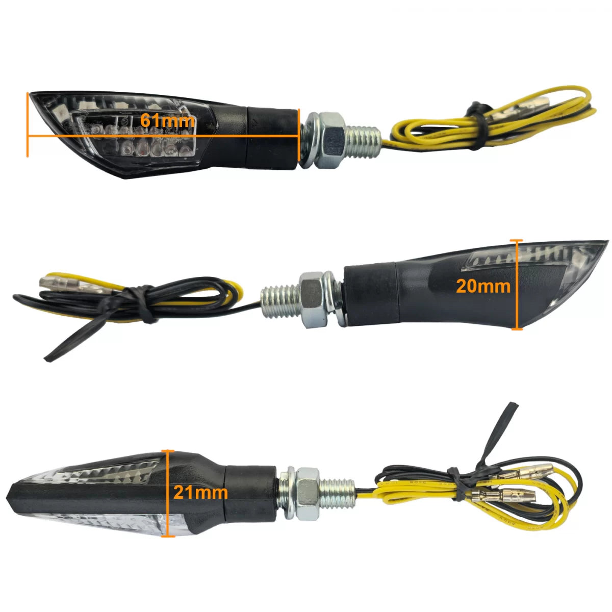 Indicatori LED Mini Universali Neri per Moto con Omologazione E-mark