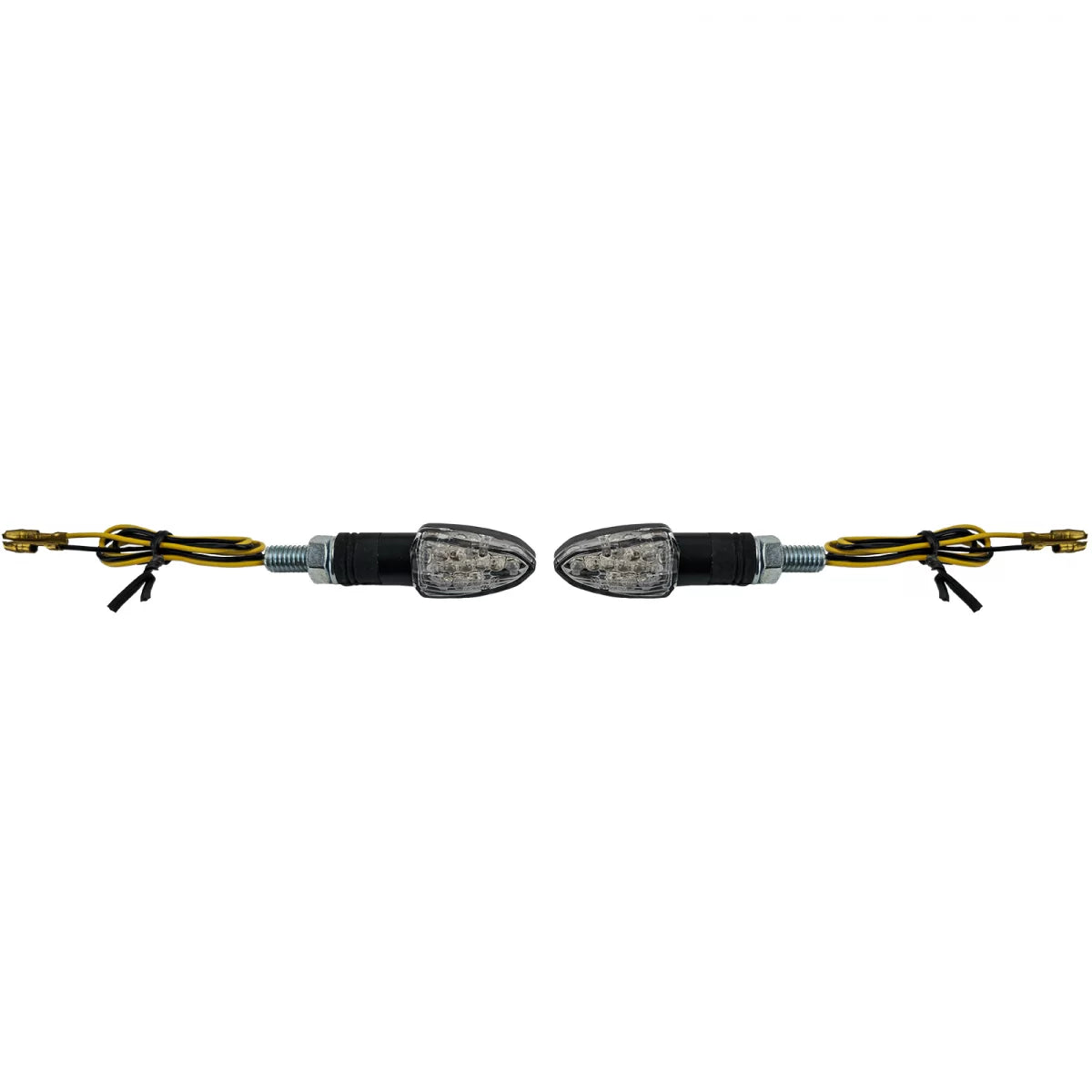 Frecce LED Mini Lizzard Nere Lente Trasparente Moto Indicatori E-mark