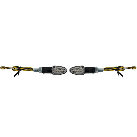Frecce LED Mini Lizzard Nere Lente Trasparente Moto Indicatori E-mark
