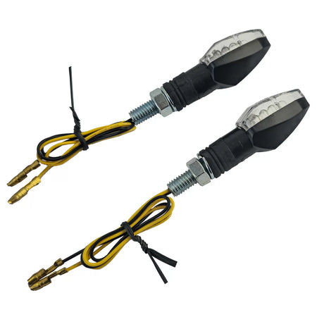 Frecce LED Mini Lizzard Nere Lente Trasparente Moto Indicatori E-mark