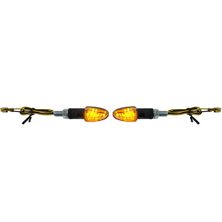 Frecce LED Mini Lizzard Nere Lente Trasparente Moto Indicatori E-mark