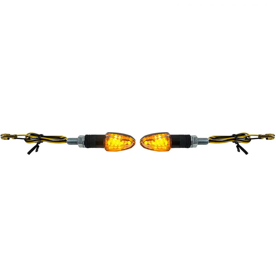 Frecce LED Mini Lizzard Nere Lente Trasparente Moto Indicatori E-mark
