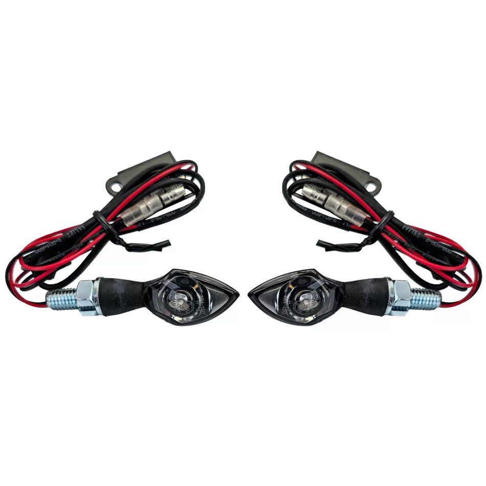 Frecce LED Mini Nere Anteriori Moto Indicatori Omologati E-mark