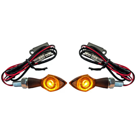 Frecce LED Mini Nere Anteriori Moto Indicatori Omologati E-mark
