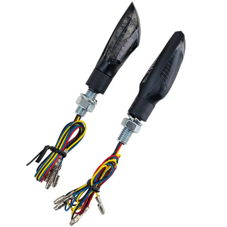 Fanali Posteriori LED Mini Frecce Moto Universali Neri con E-mark