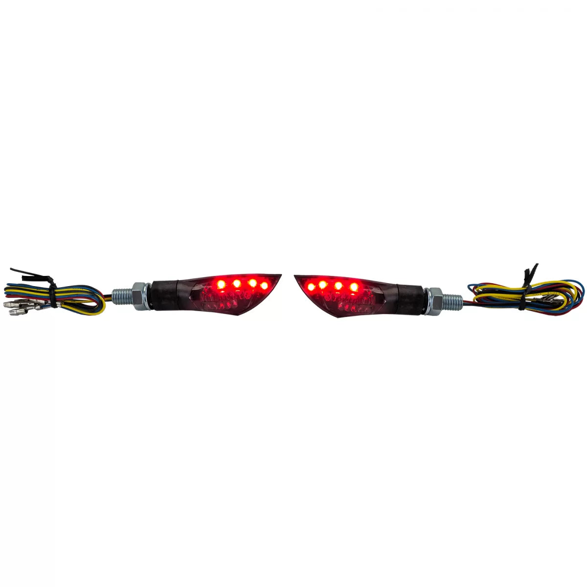Fanali Posteriori LED Mini Frecce Moto Neri Universali con E-mark