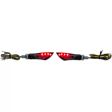 Fanali Posteriori LED Mini Frecce Moto Universali Neri con E-mark